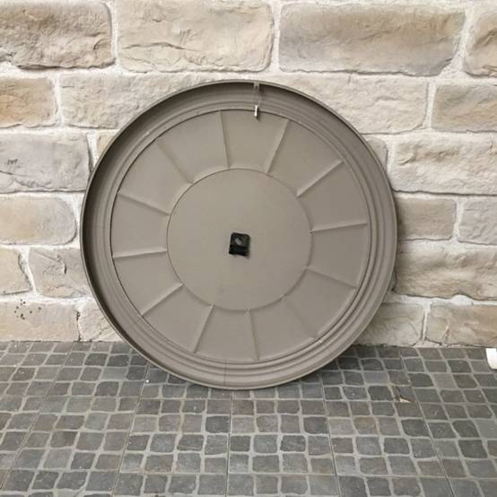 Grande horloge murale décorative vintage salon métal gris blanc 100cm Chemin de campagne - Image 6