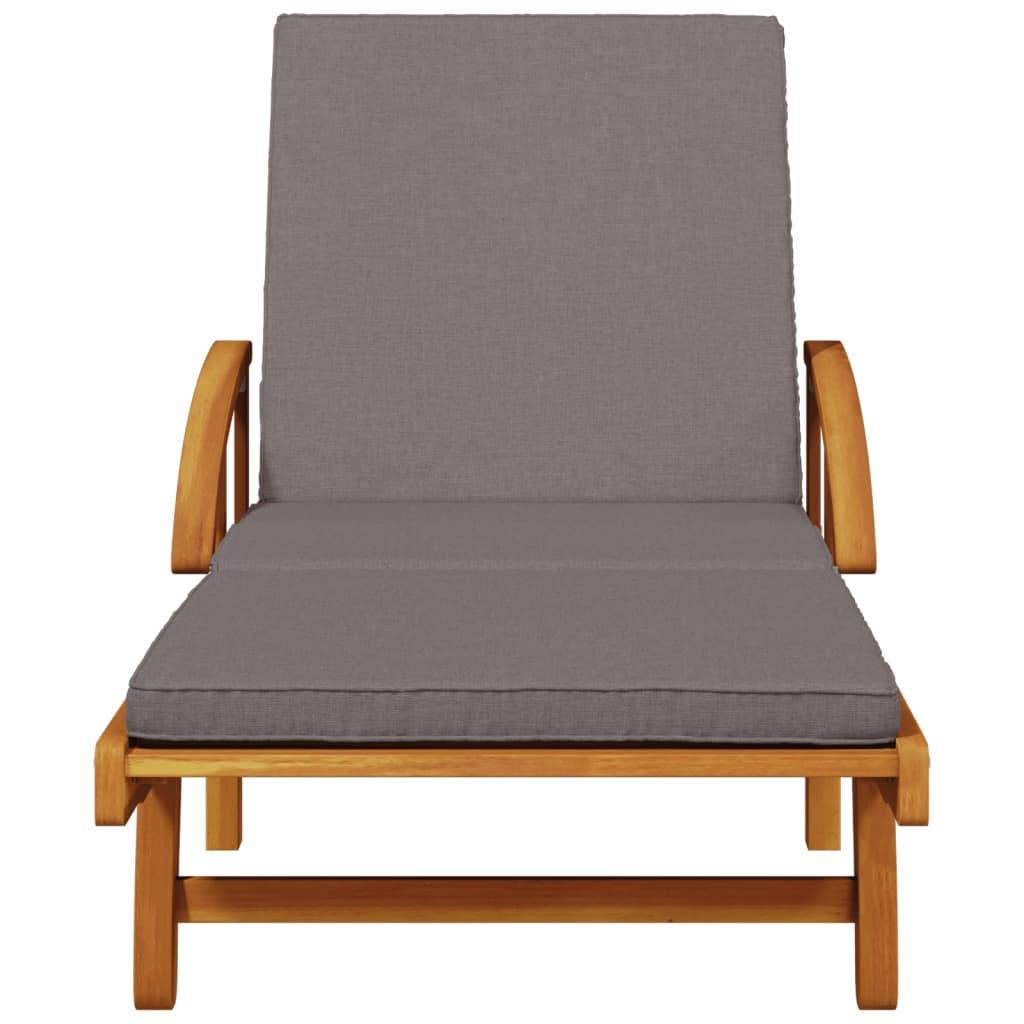 Duo Chaises Longues Acacia Huilé Table Intégrée Bain de Soleil Terrasse Foncés – ComfortXL Outdoor Living - Image 3