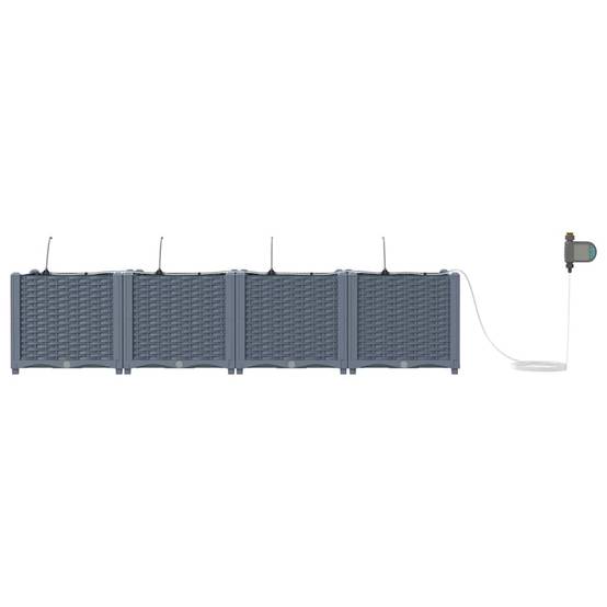 Cache-pot de jardin 4 pcs | Bac à fleurs Gris Clair Acier - Image 6