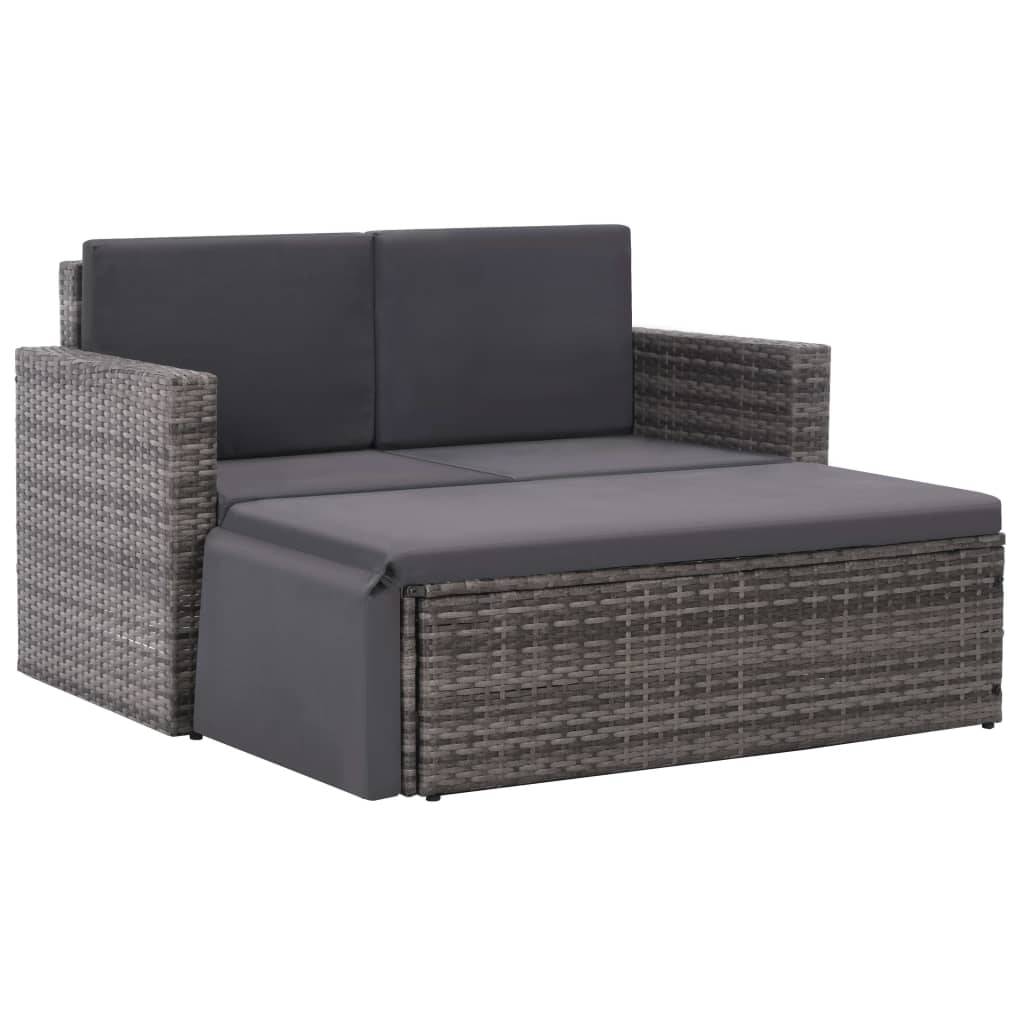 Vidaxl - Salon de jardin 2 pcs avec coussins Résine tressée Gris vidaXL 44422 - Image 1