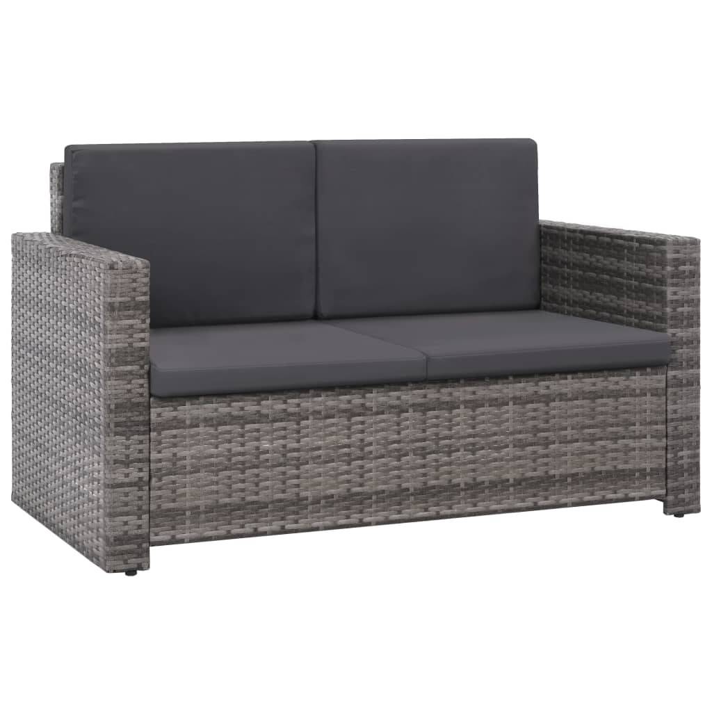 Vidaxl - Salon de jardin 2 pcs avec coussins Résine tressée Gris vidaXL 44422 - Image 7