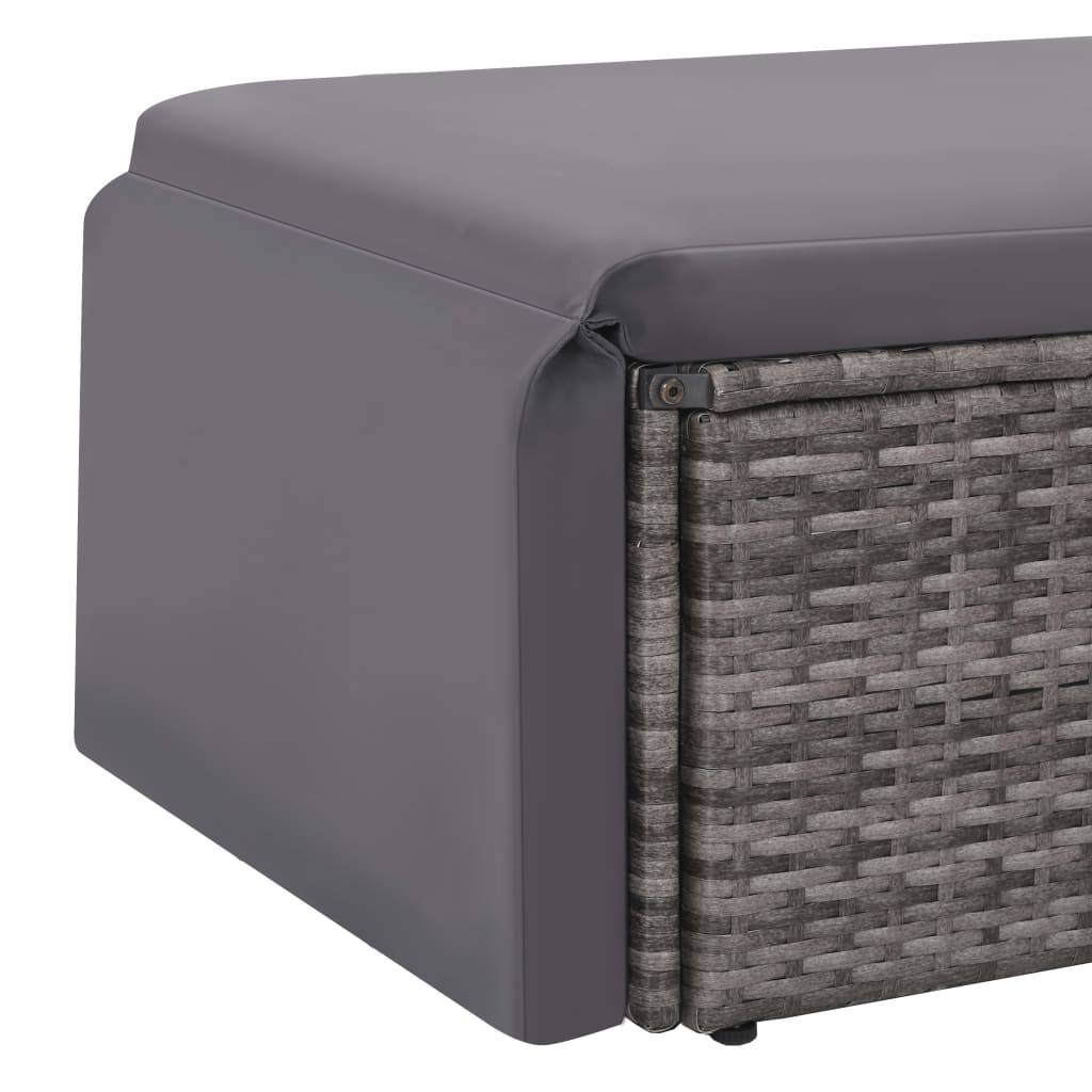 Vidaxl - Salon de jardin 2 pcs avec coussins Résine tressée Gris vidaXL 44422 - Image 5