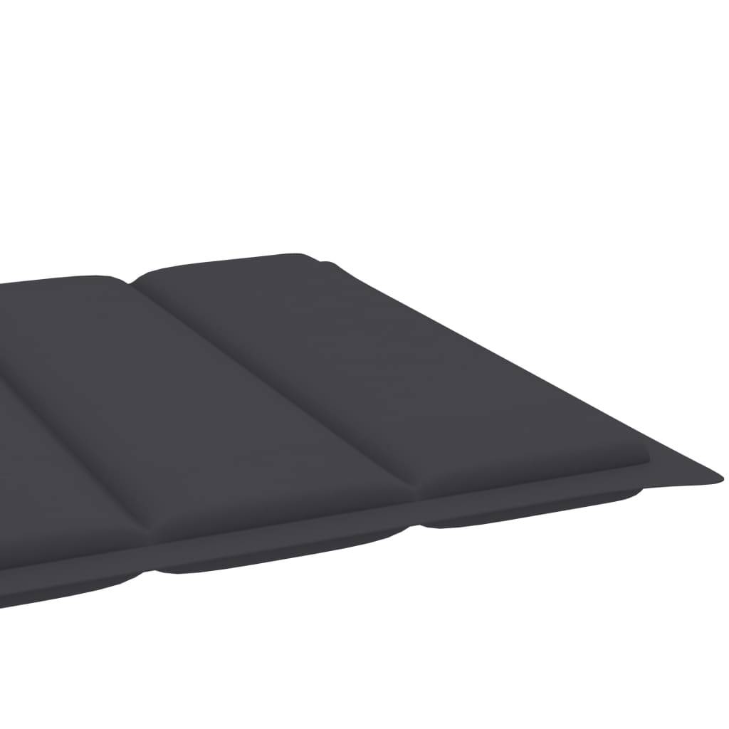 Helloshop26 - Transat chaise longue bain de soleil lit de jardin terrasse meuble d'extérieur avec coussin anthracite bois de teck solide - Image 9