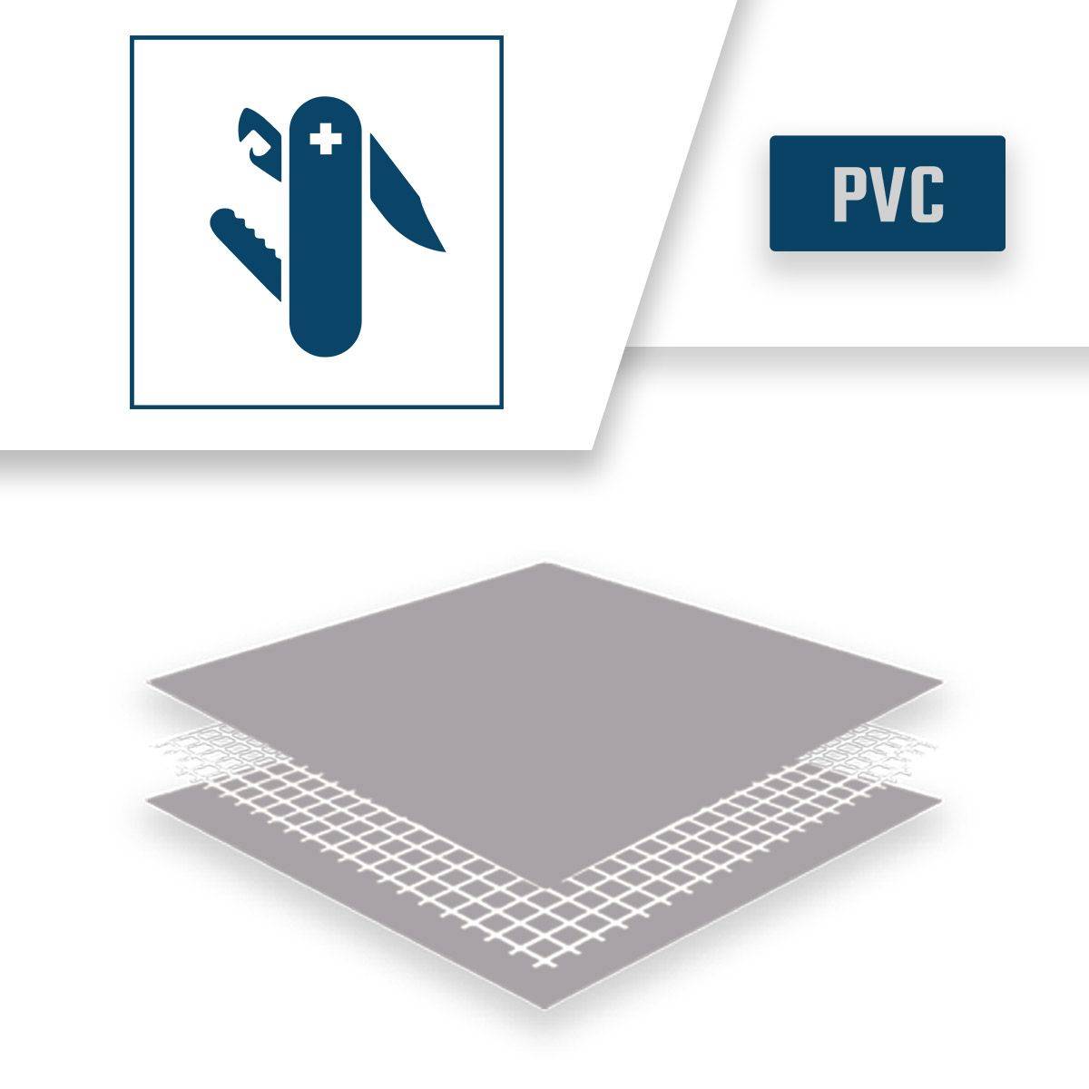 Tecplast - Bâche PVC 6x8 m Grise - Garantie 10 ans - XP640MU - Bâche de protection étanche - Résistance Anti-UV - Made in France TECPLAST - Image 4