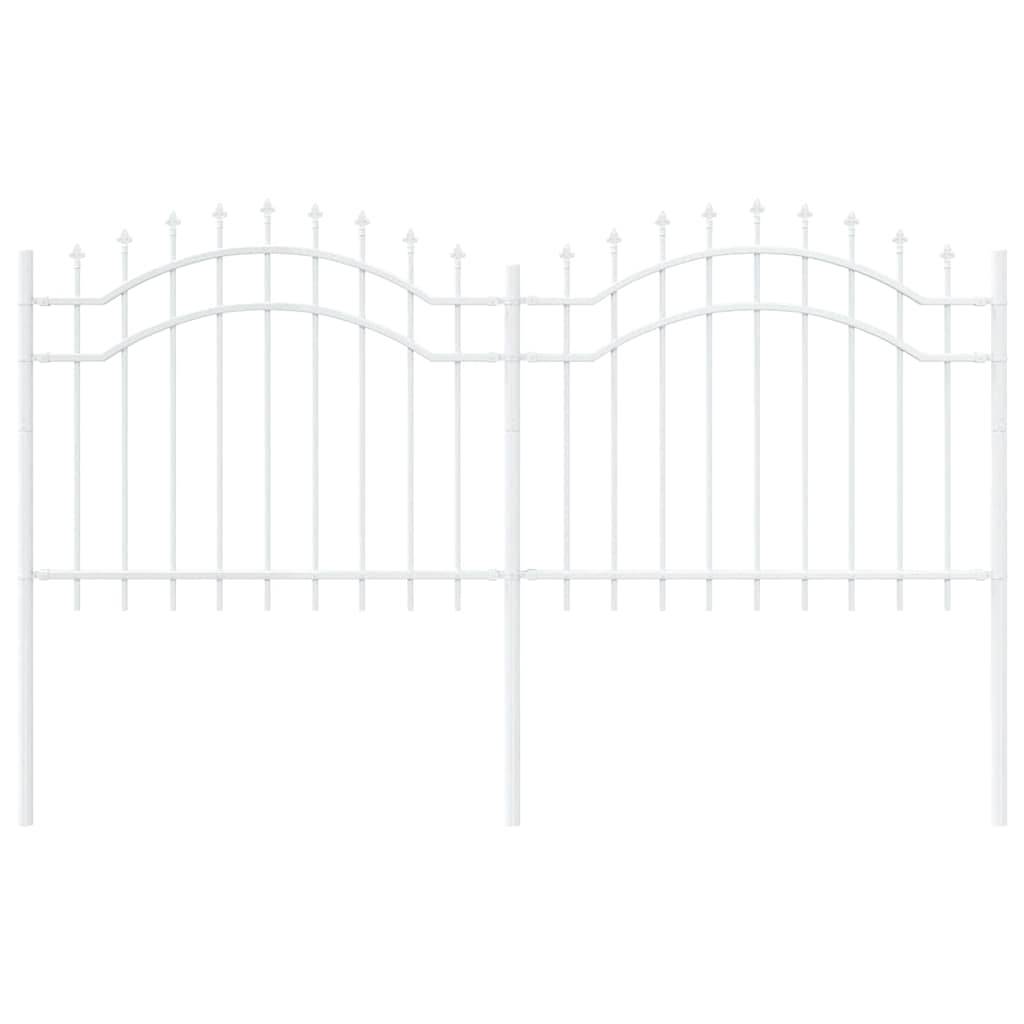 Maison Chic - Clôture de jardin - Panneau de clôture - Palissade Blanc 140 cm Acier peint par poudre g463 - Image 1