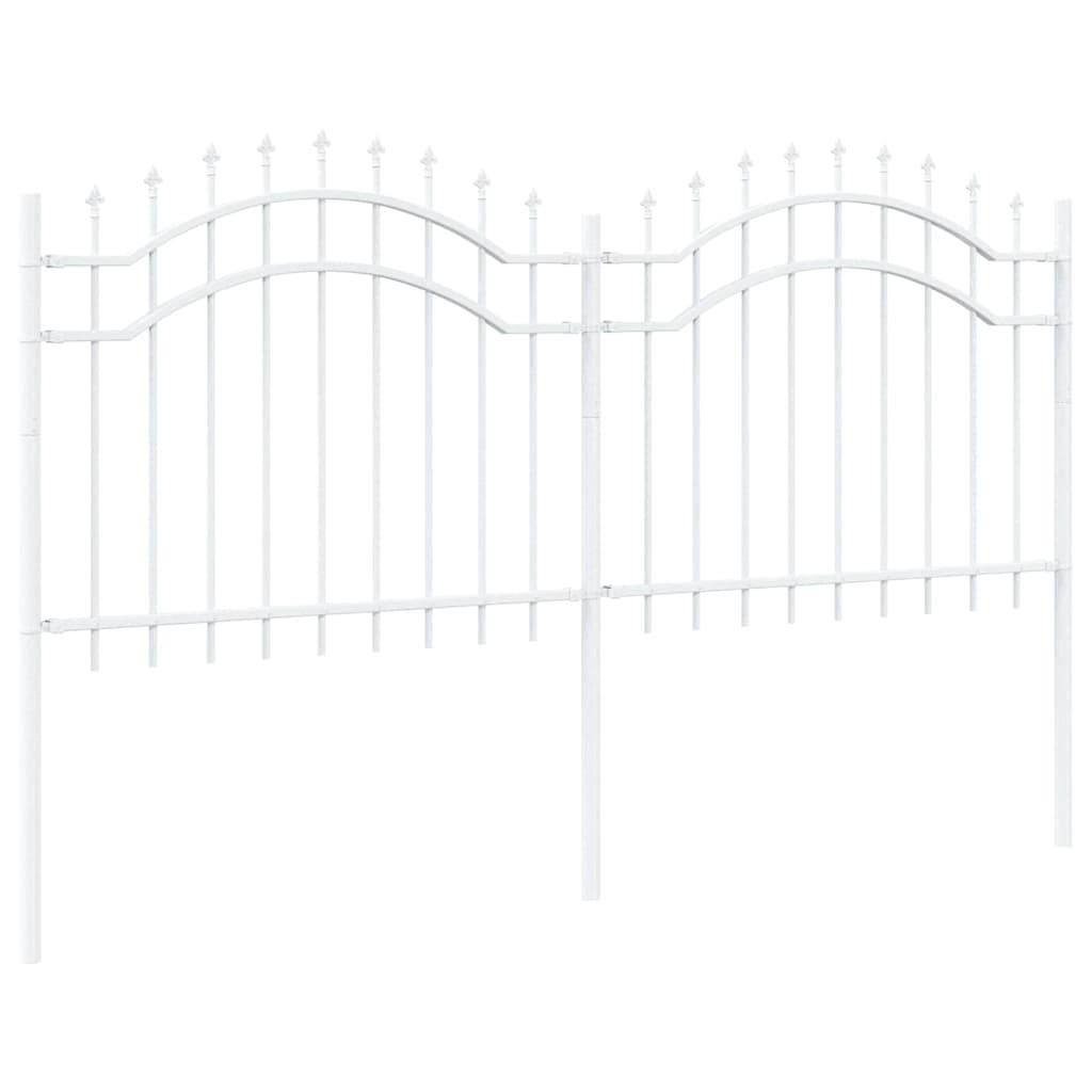 Maison Chic - Clôture de jardin - Panneau de clôture - Palissade Blanc 140 cm Acier peint par poudre g463 - Image 3