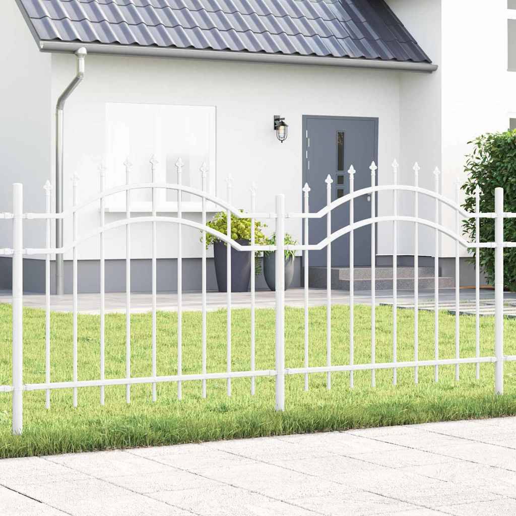 Maison Chic - Clôture de jardin - Panneau de clôture - Palissade Blanc 140 cm Acier peint par poudre g463 - Image 2
