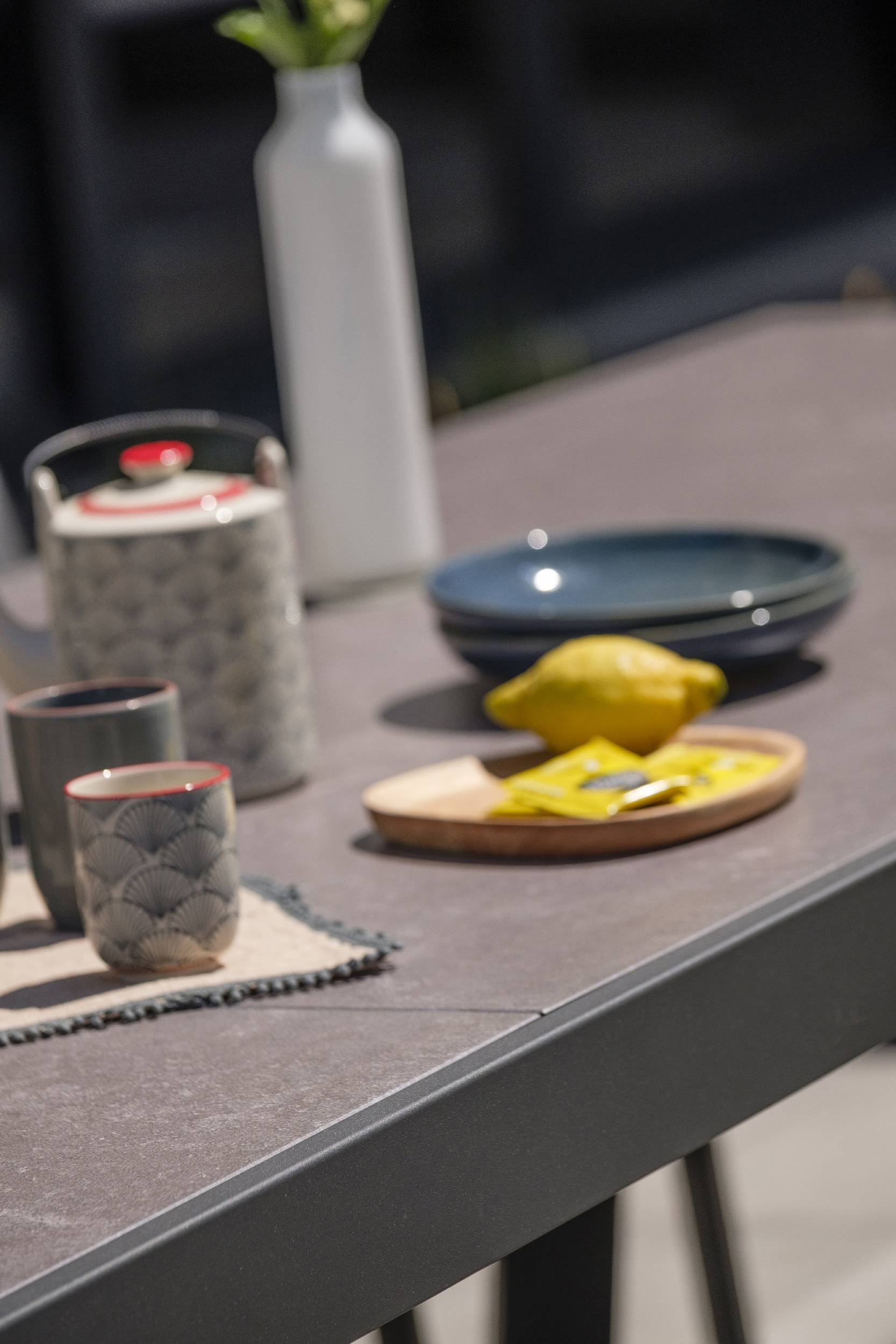 Dcb Garden - Ensemble repas de jardin 12 places en céramique sur verre - Gris anthracite - STOCKHOLM - Image 2