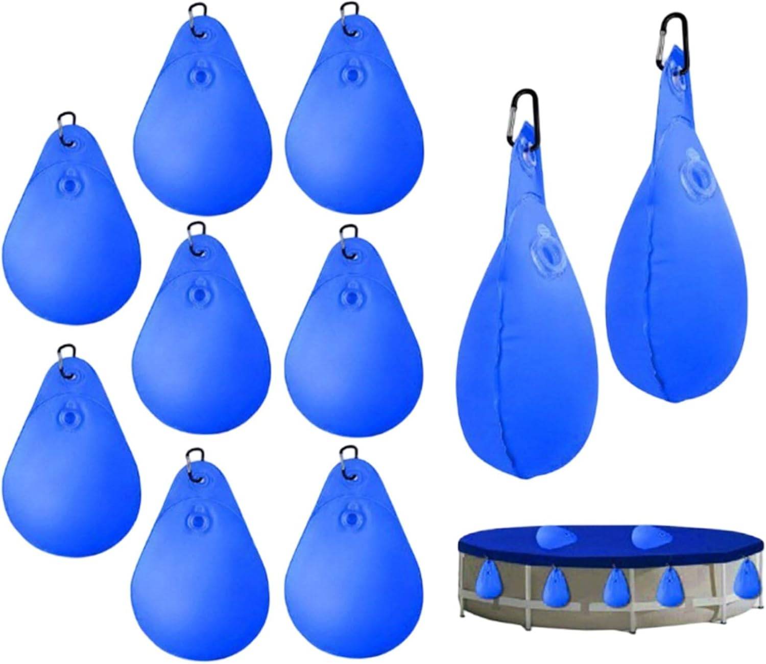 Accessoires de piscine -Lot de 8 sacs de suspension pour bâche de piscine, bleu foncé, avec crochets, 34,5 x 24 cm-Lytech - Image 7
