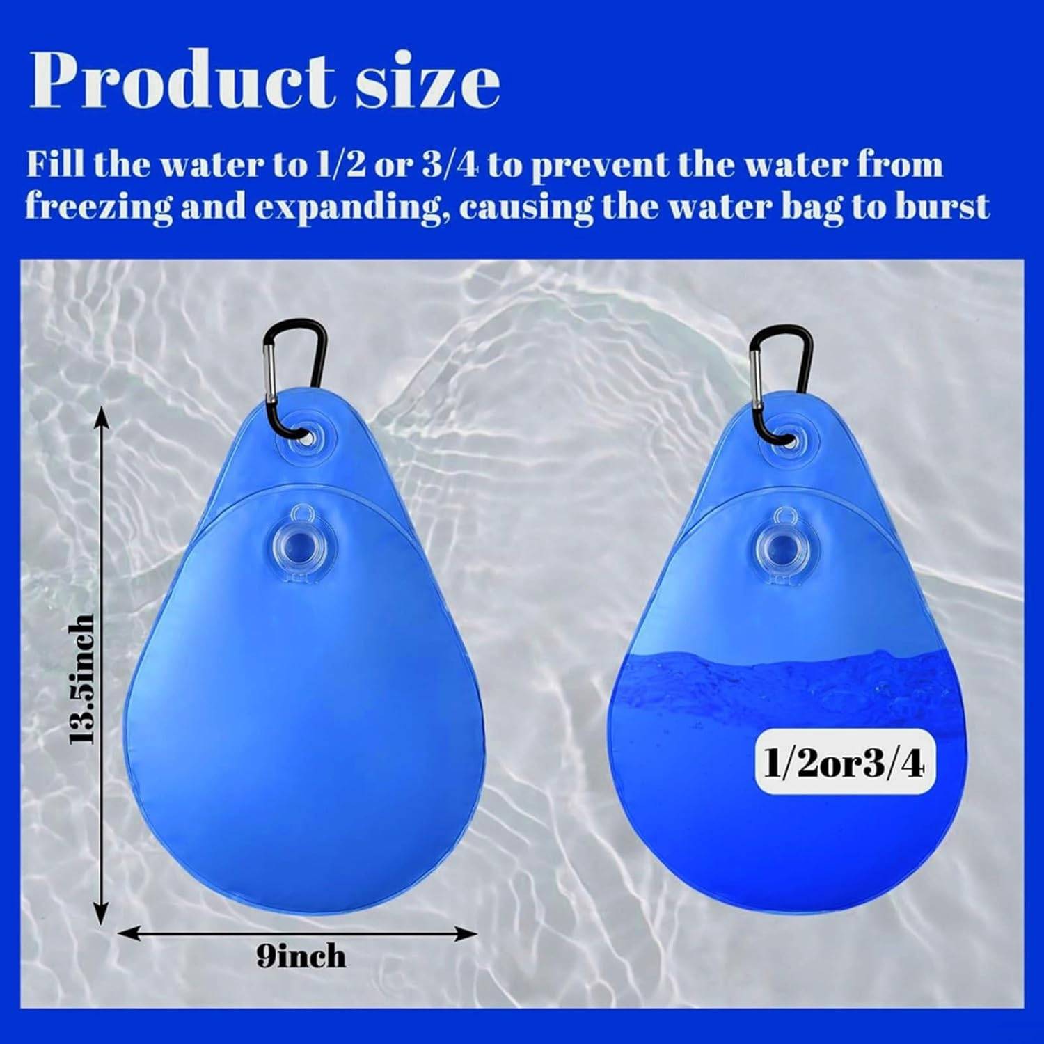 Accessoires de piscine -Lot de 8 sacs de suspension pour bâche de piscine, bleu foncé, avec crochets, 34,5 x 24 cm-Lytech - Image 2