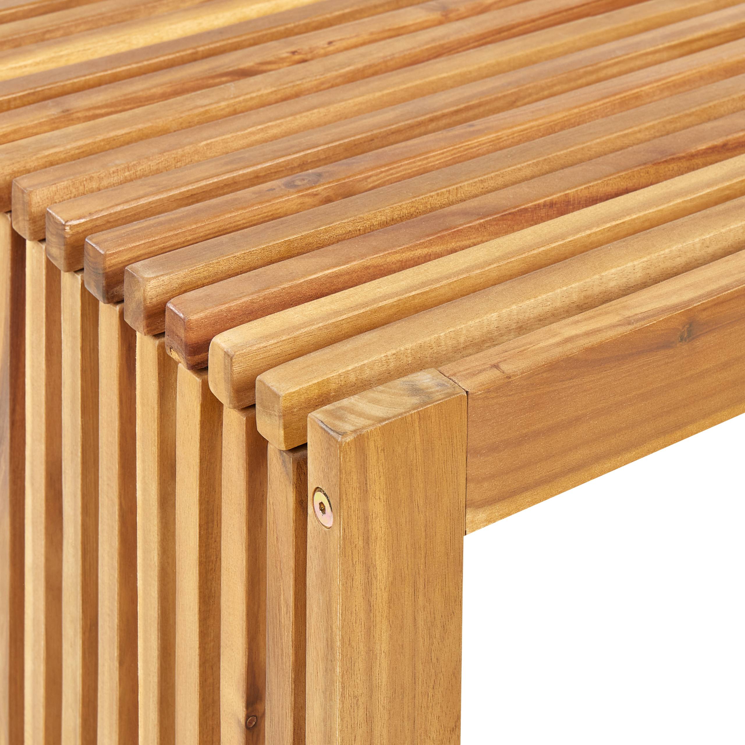 Beliani - Set de salle à manger, 4 Personnes Acacia Marron BELLANO - 120x70x70- Beliani - Image 9