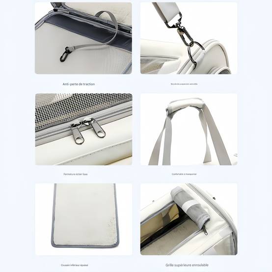 Sac de transport pour chien et chat Blanc IntiMeg - Image 4