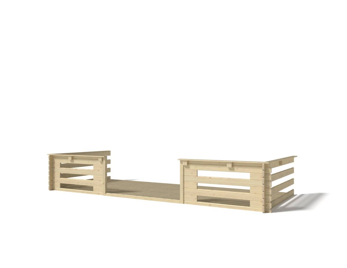 Altanka - Abri de jardin en bois - 5x4 m + terrasse avec balustrade et avant-toit en bois - 30 m2 - DOM526+DOM600+DOM601+POD04 - ALTANKA - Image 9