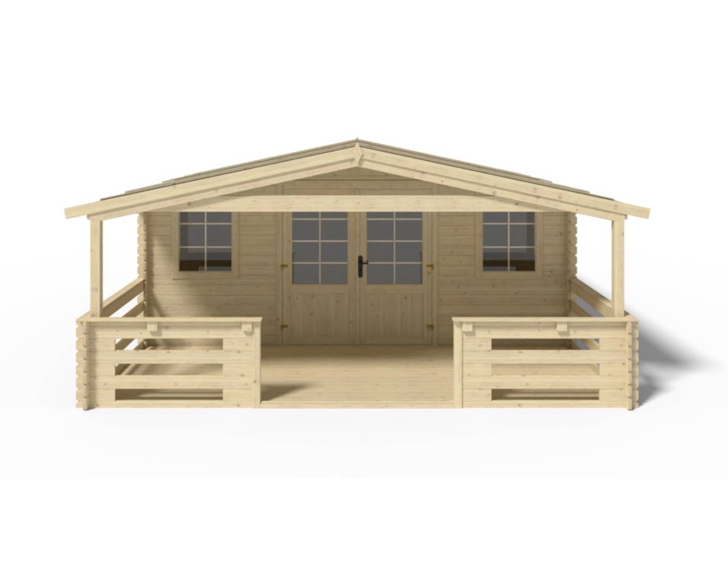 Altanka - Abri de jardin en bois - 5x4 m + terrasse avec balustrade et avant-toit en bois - 30 m2 - DOM526+DOM600+DOM601+POD04 - ALTANKA - Image 10