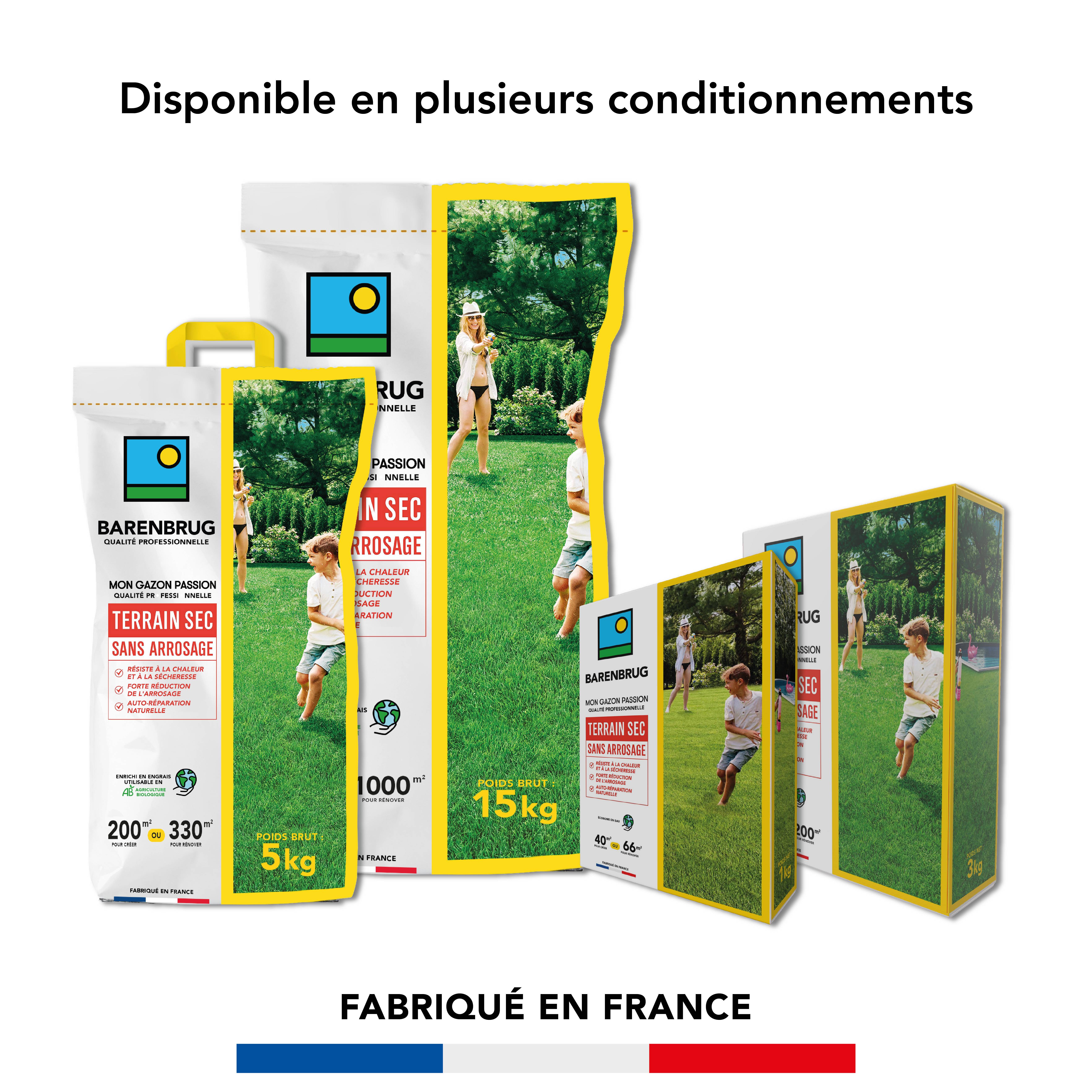Gazon Terrain Sec sans arrosage - Résiste à la Chaleur et à la Sécheresse - Forte Réduction de l'Arrosage - Autoréparation Naturelle- 15KG - BARENBRUG - Image 7