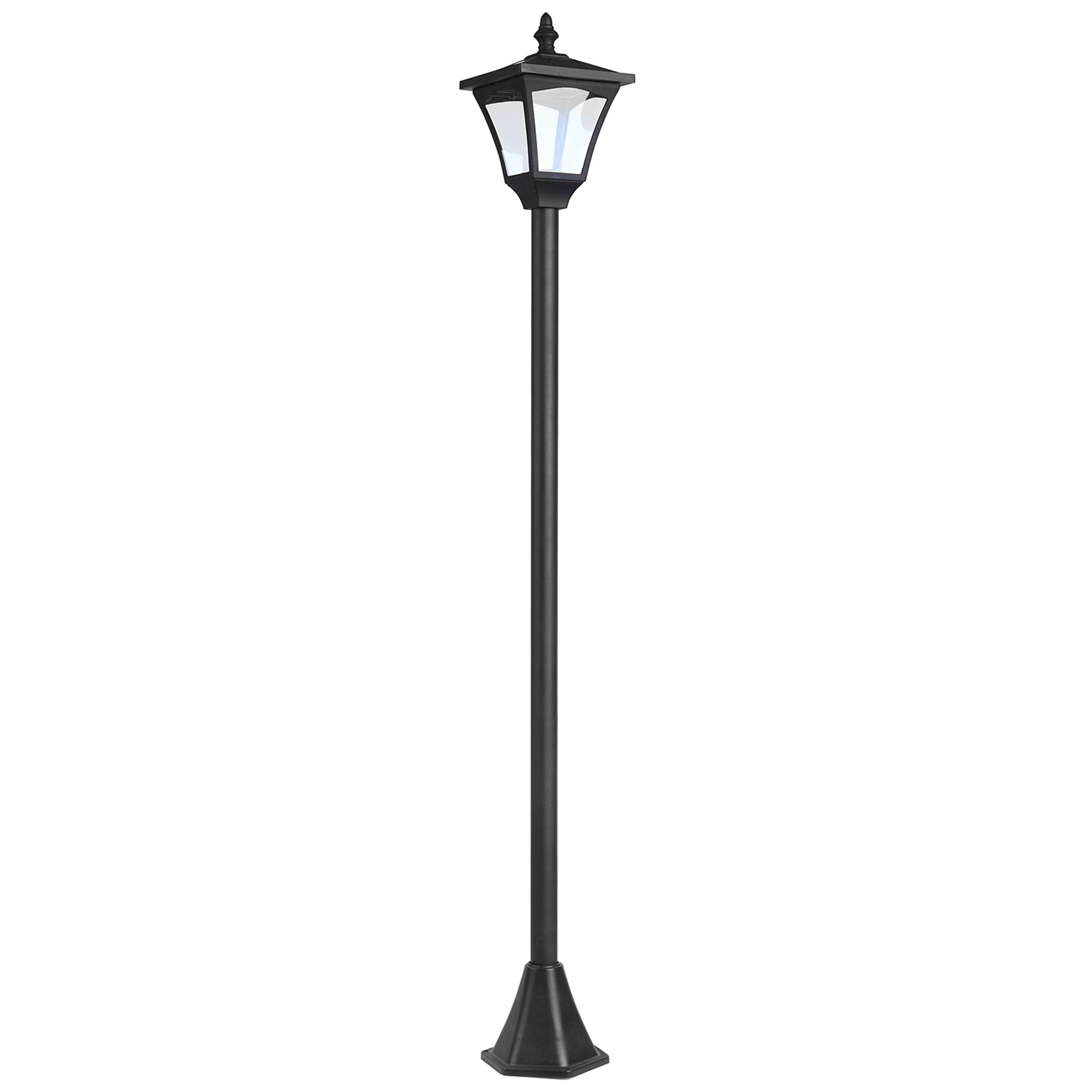 Homcom - Lampadaire solaire extérieur sur pied lanterne classique LED 30 Lm 15x15x120cm éclairage solaire noir - HOMCOM