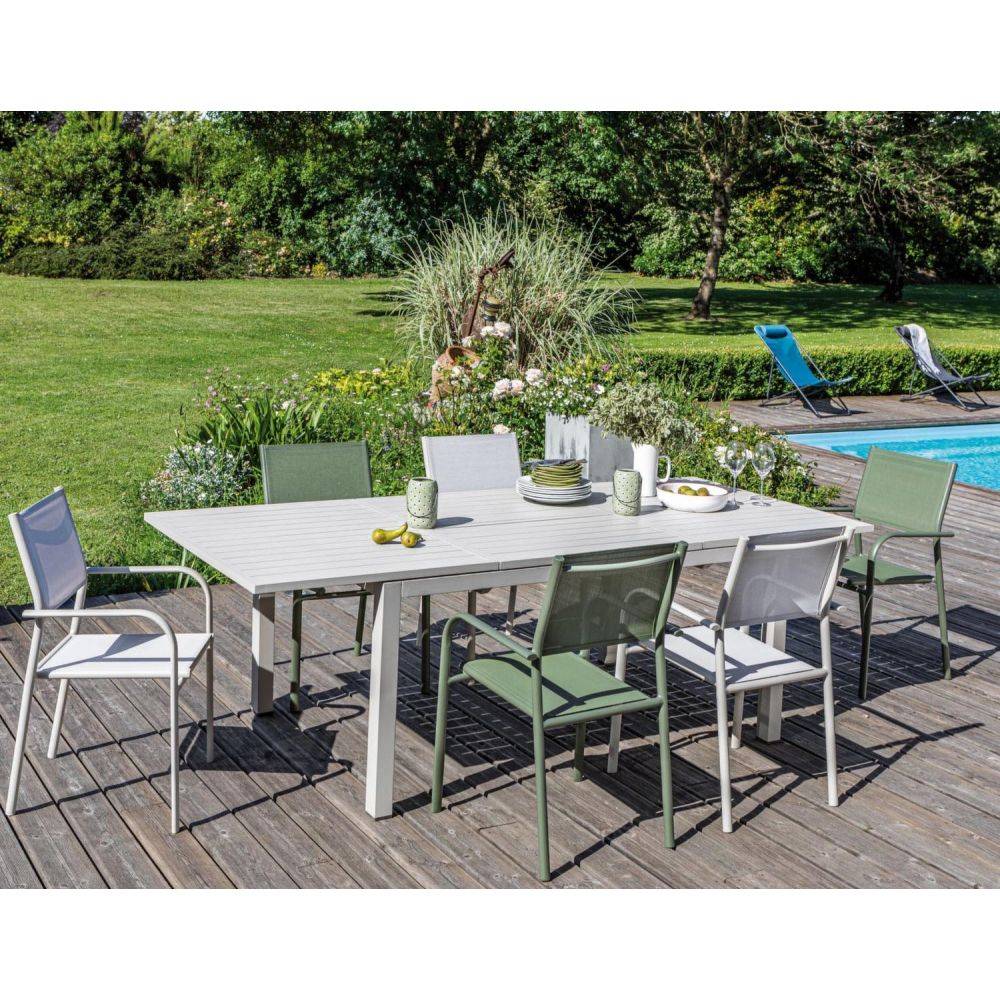 Alize - Fauteuil en aluminium Duca (Lot de 6) Vert - Image 2