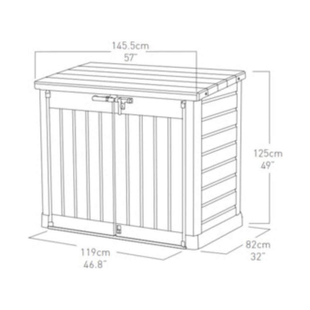 Keter - Coffre de rangement Beige / Brun 146x82x125cm, Store-It-Out Max - Image 3