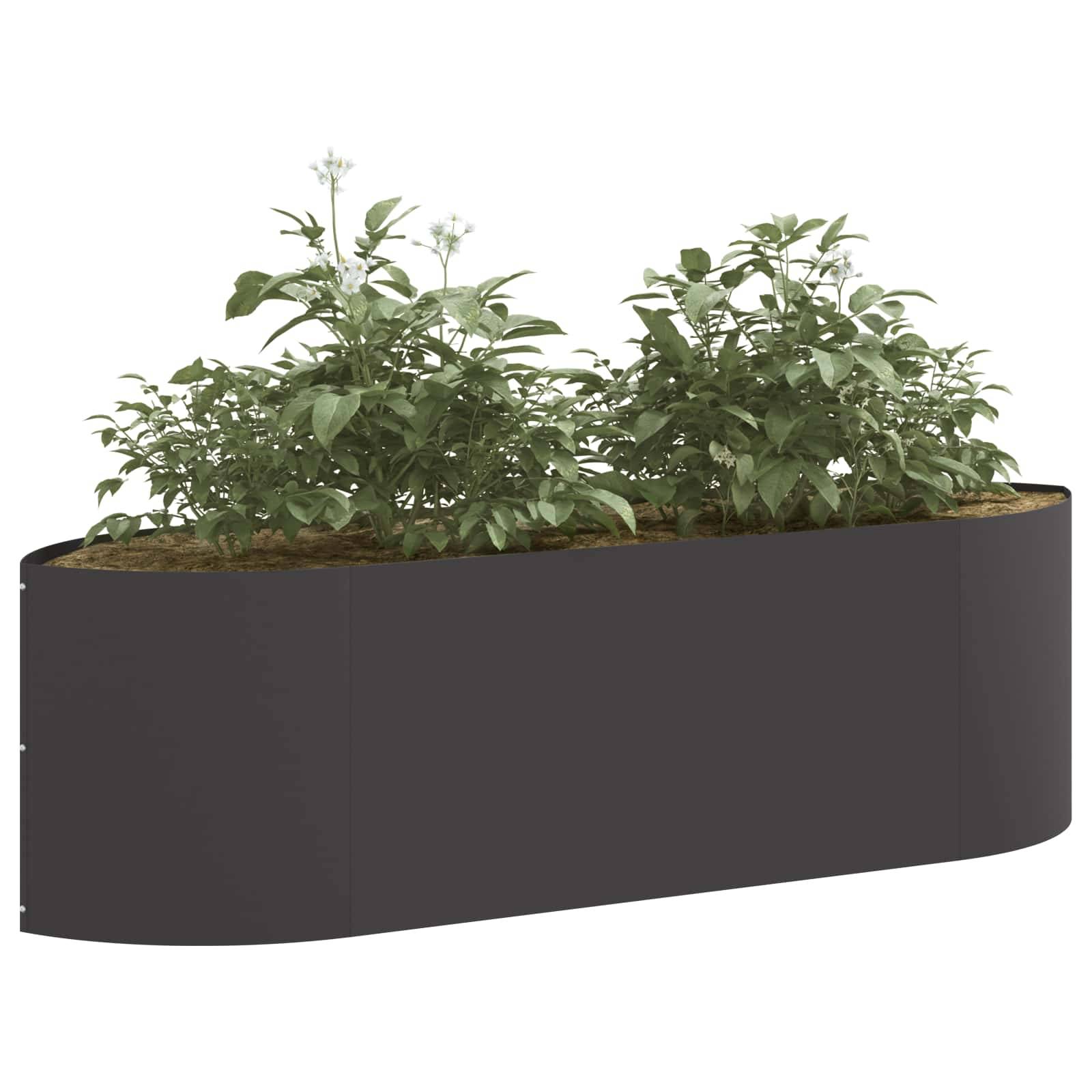 ComfortXL - Carré potager surélevé acier jardin urbain fond ouvert 140x40x40cm noir - ComfortXL Outdoor Living - Image 3
