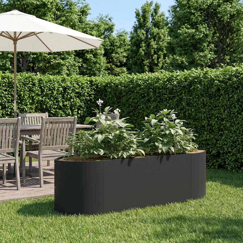 ComfortXL - Carré potager surélevé acier jardin urbain fond ouvert 140x40x40cm noir - ComfortXL Outdoor Living - Image 1