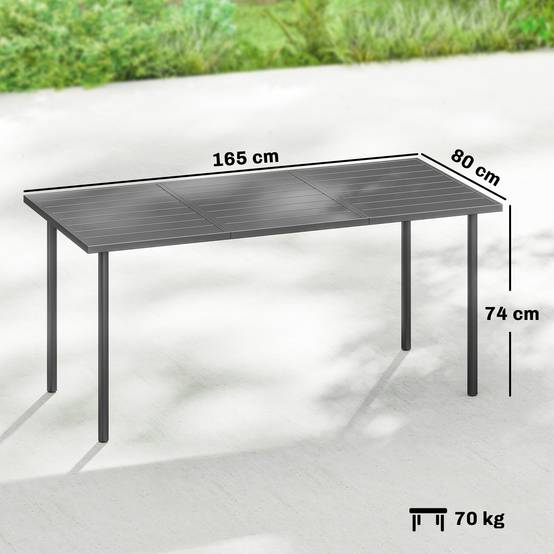 PANGIVO - Table de jardin acier 165 x 80 x 74 cm - PANGIVO - Image 5