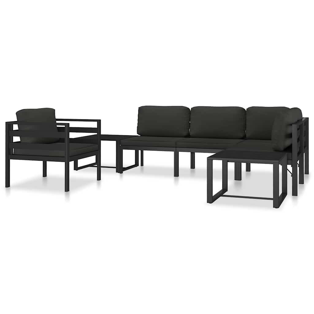 Chauffeuse Centrale Modulable Aluminium Anthracite Coussin Épais 7cm pour Salon de Jardin – ComfortXL Outdoor Living - Image 9