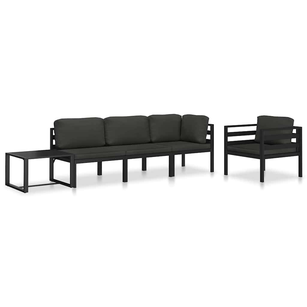 Chauffeuse Centrale Modulable Aluminium Anthracite Coussin Épais 7cm pour Salon de Jardin – ComfortXL Outdoor Living - Image 7