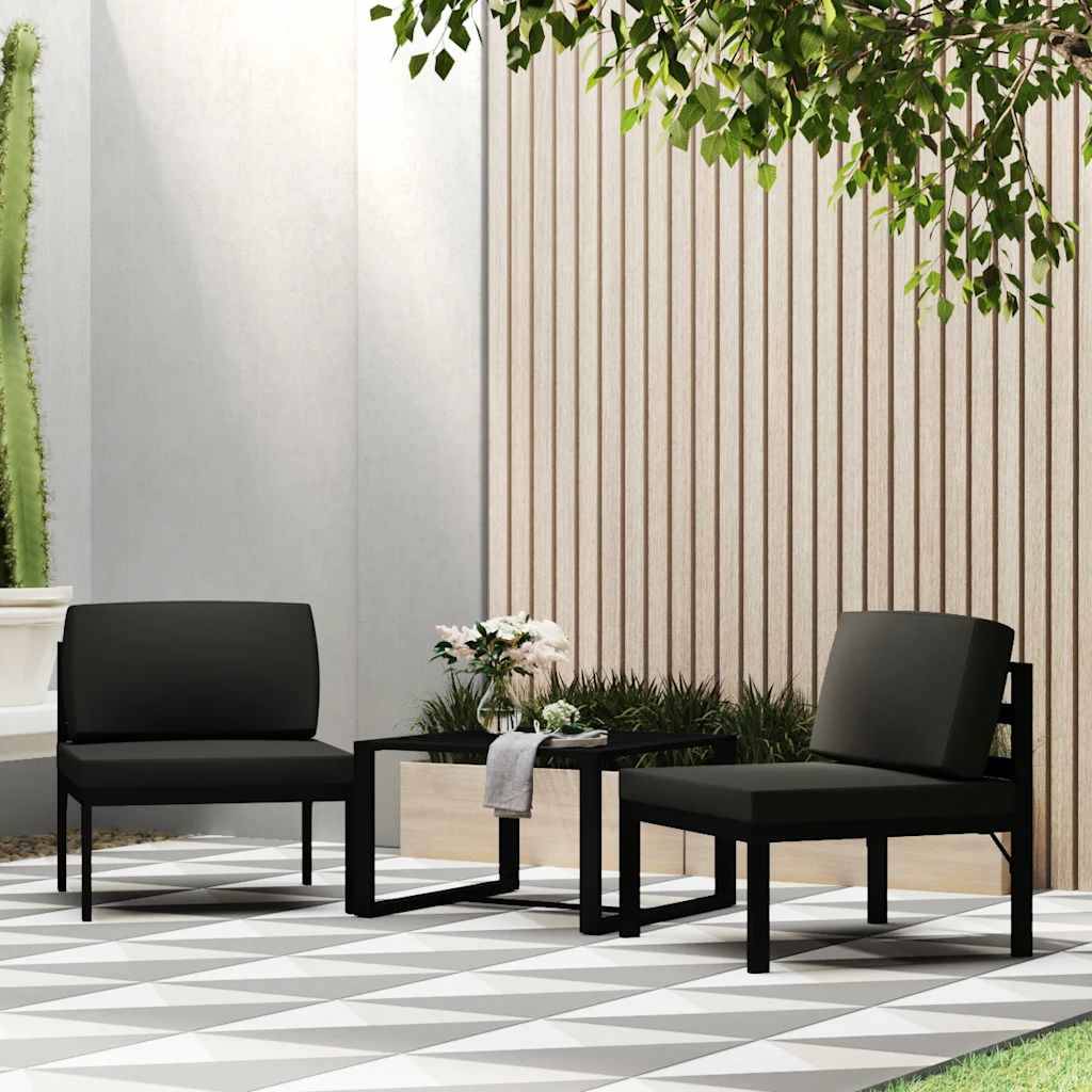 Chauffeuse Centrale Modulable Aluminium Anthracite Coussin Épais 7cm pour Salon de Jardin – ComfortXL Outdoor Living - Image 1