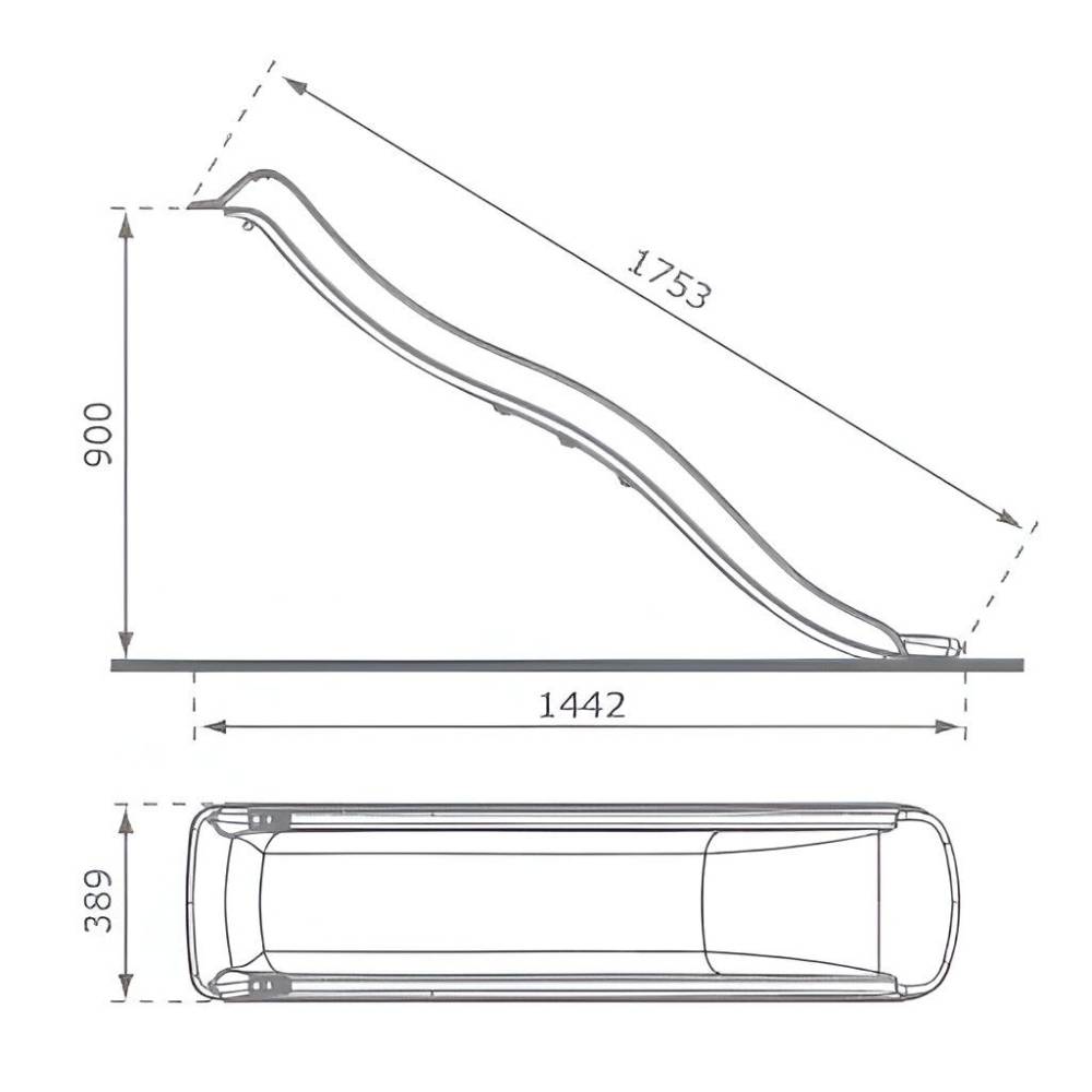 Kbt - Glissière de toboggan avec vague en PEHD Tweeb 175cm - Image 3