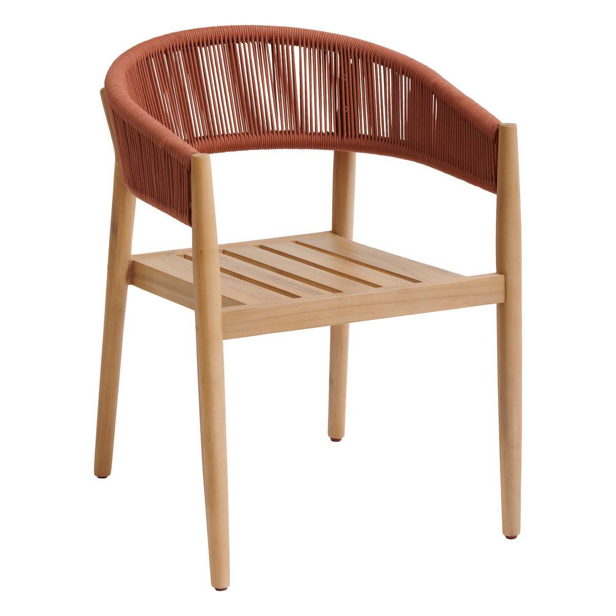 Hesperide - Lot de 2 fauteuils de jardin "Tevio" brique en aluminium traité époxy et acacia Hespéride - Image 2