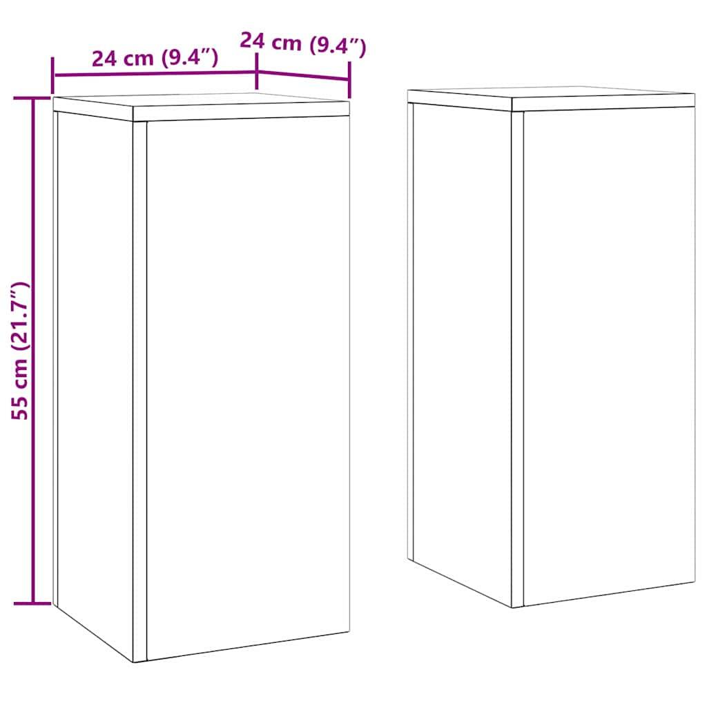 Lot de 2 Supports hauts pour plantes en Acier Design moderne résistant UV pour Balcon Noir 24x24x55 cm – ComfortXL Outdoor Living - Image 8