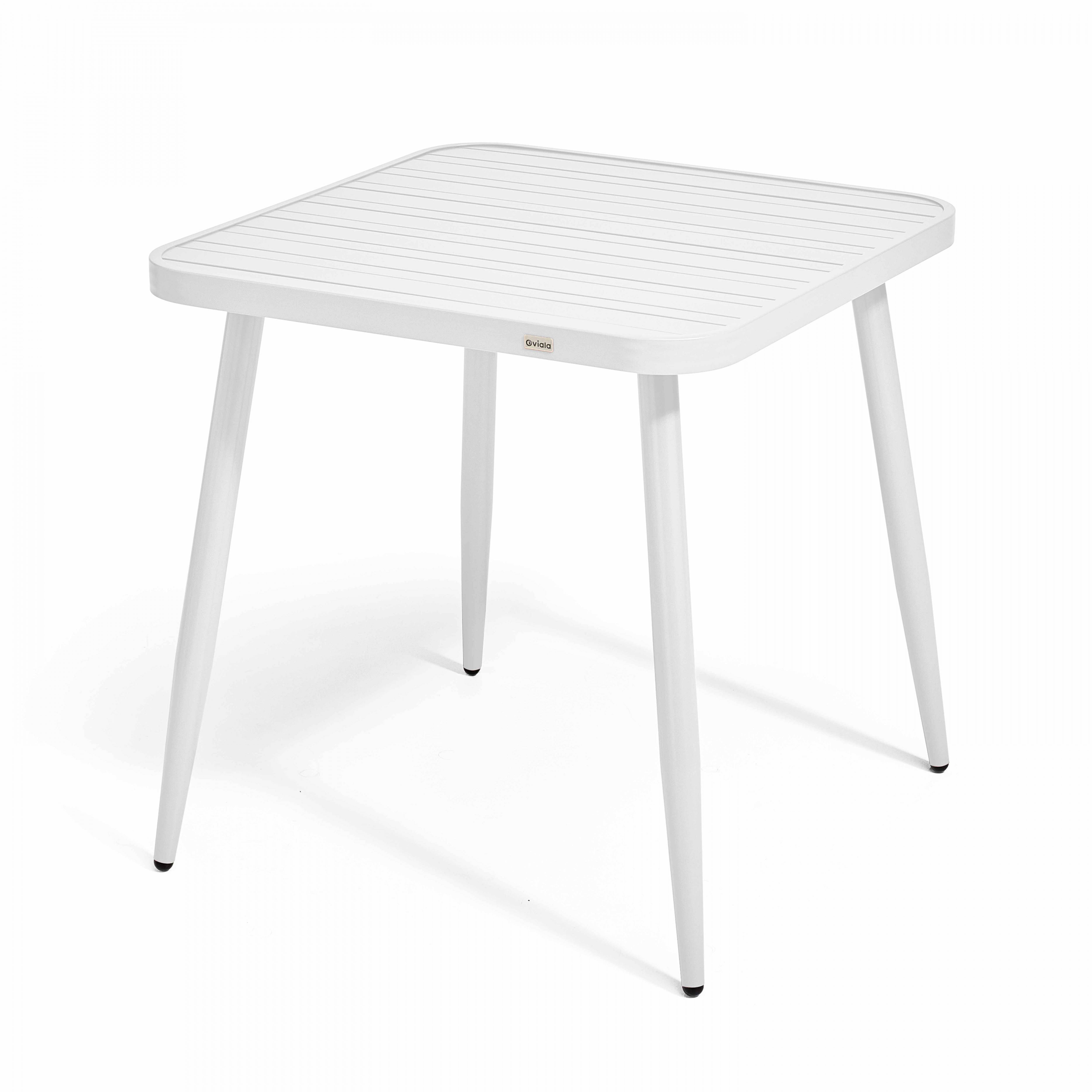 Oviala - Table de jardin carrée en aluminium blanc Bristol - Oviala - Image 1