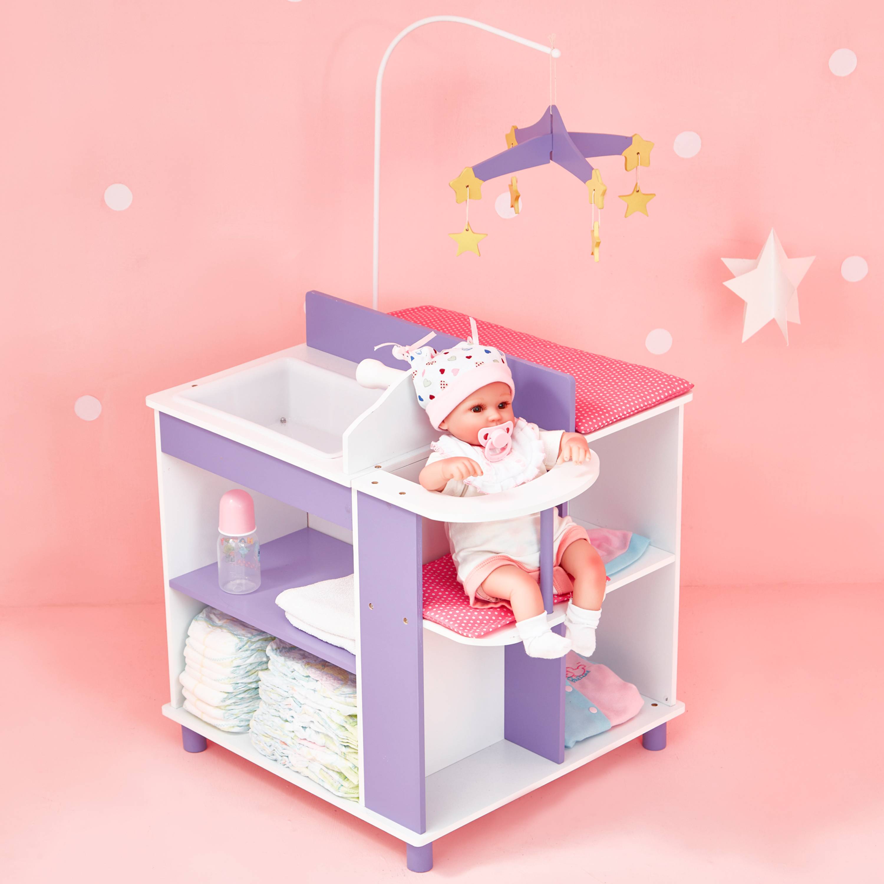 Table à langer avec rangement 97.8 cm - Station de change, Blanc Teamson Kids - Image 2