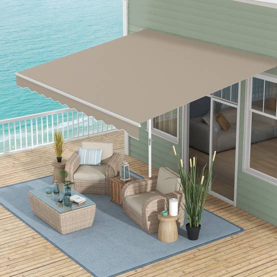 Store vertical extérieur aluminium balcon réduction chaleur 400x250cm beige - ComfortXL Outdoor Living - Image 4