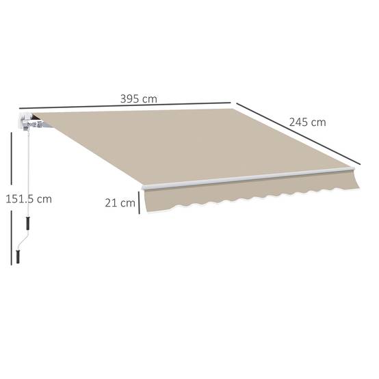 Store vertical extérieur aluminium balcon réduction chaleur 400x250cm beige - ComfortXL Outdoor Living - Image 5