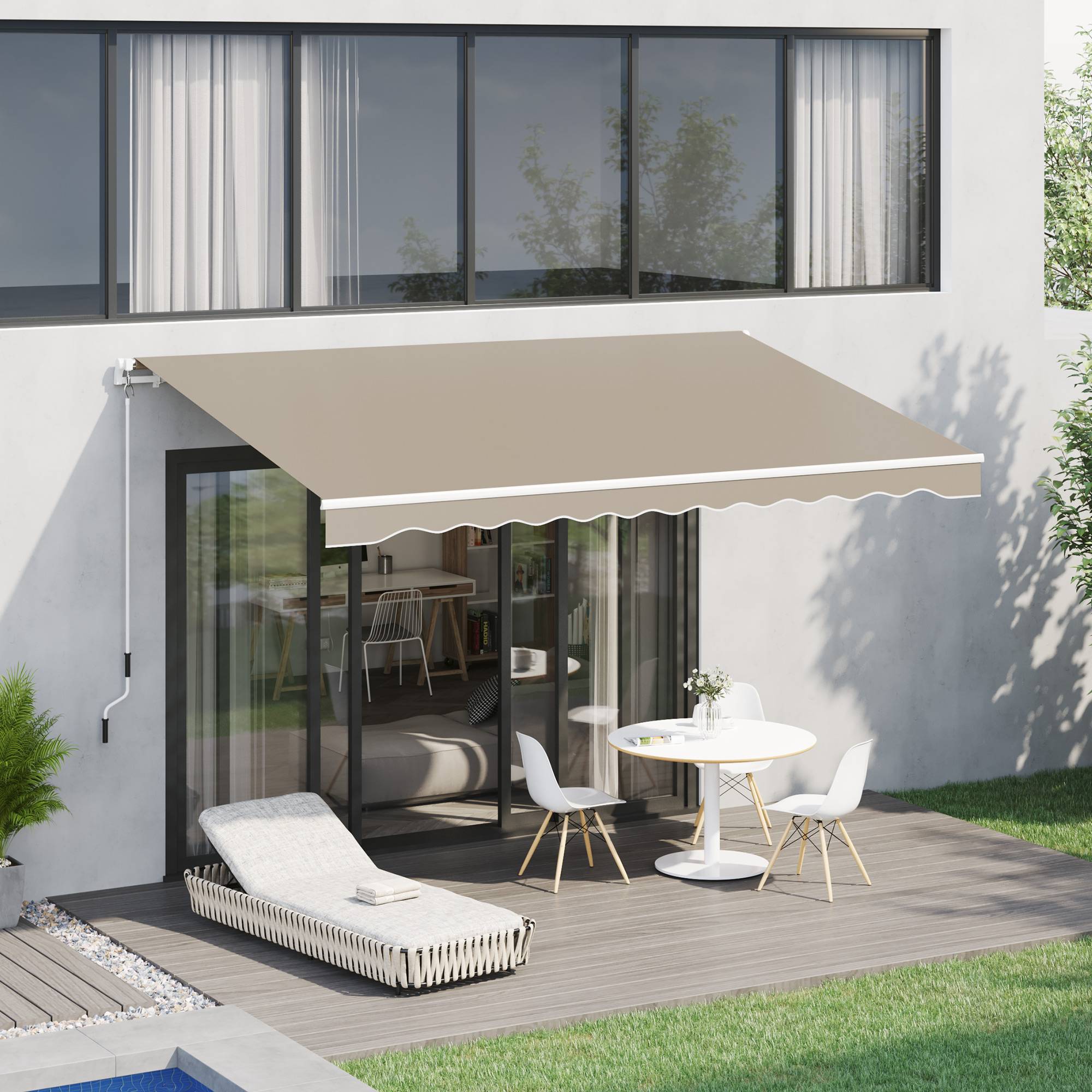 Store vertical extérieur aluminium balcon réduction chaleur 400x250cm beige - ComfortXL Outdoor Living - Image 3