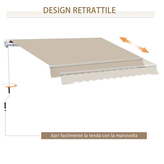 Store vertical extérieur aluminium balcon réduction chaleur 400x250cm beige - ComfortXL Outdoor Living - Image 9