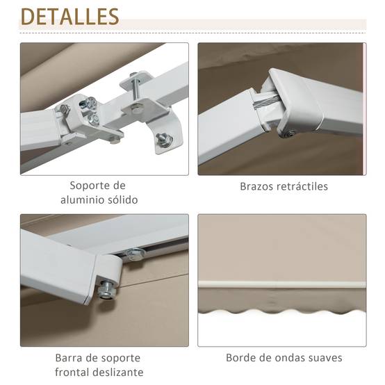 Store vertical extérieur aluminium balcon réduction chaleur 400x250cm beige - ComfortXL Outdoor Living - Image 8