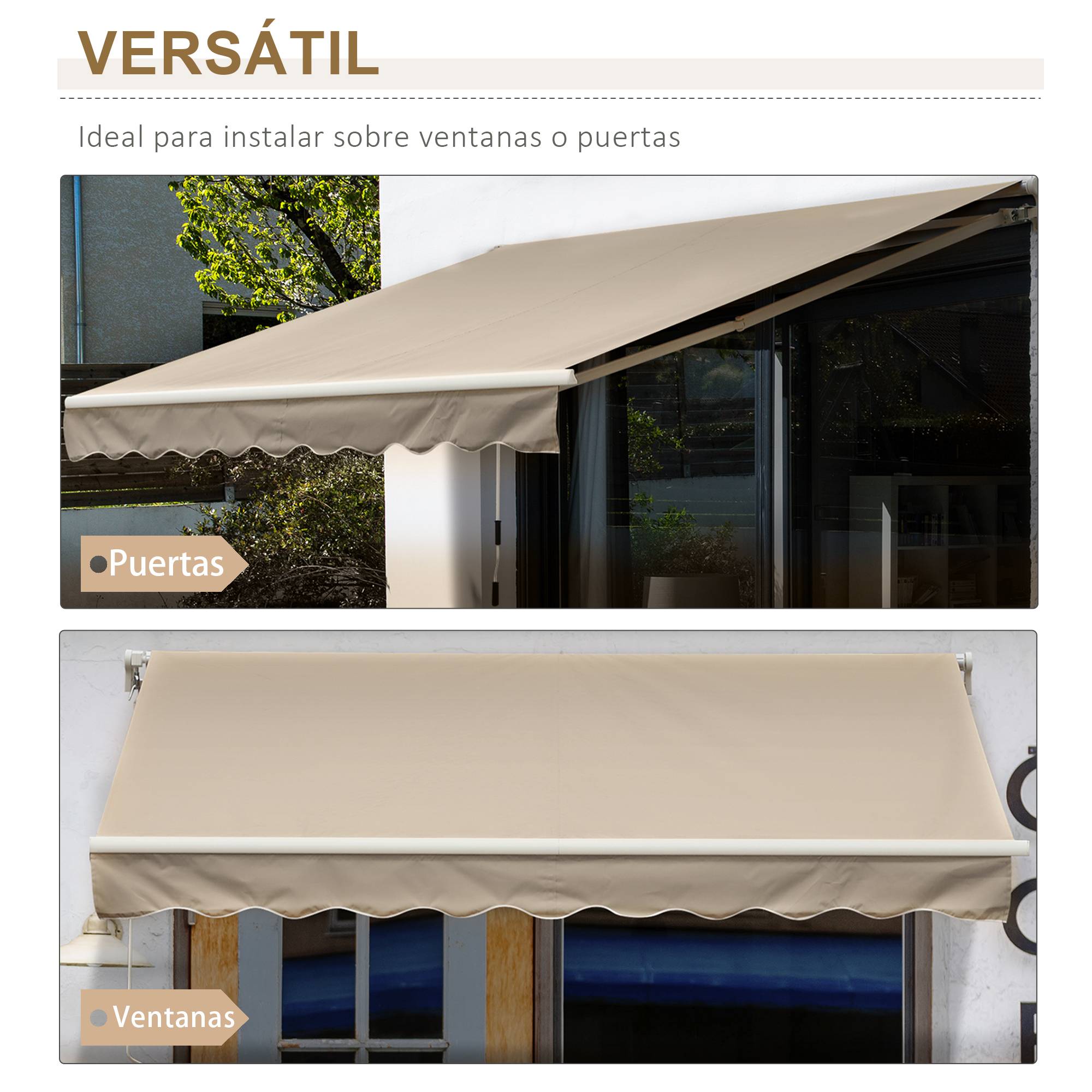 Store vertical extérieur aluminium balcon réduction chaleur 400x250cm beige - ComfortXL Outdoor Living - Image 7