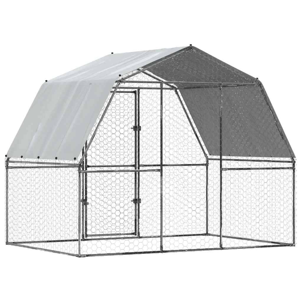 Vidaxl - Cage à poules avec toit et porte argenté acier galvanisé vidaXL 3294910 - Image 7