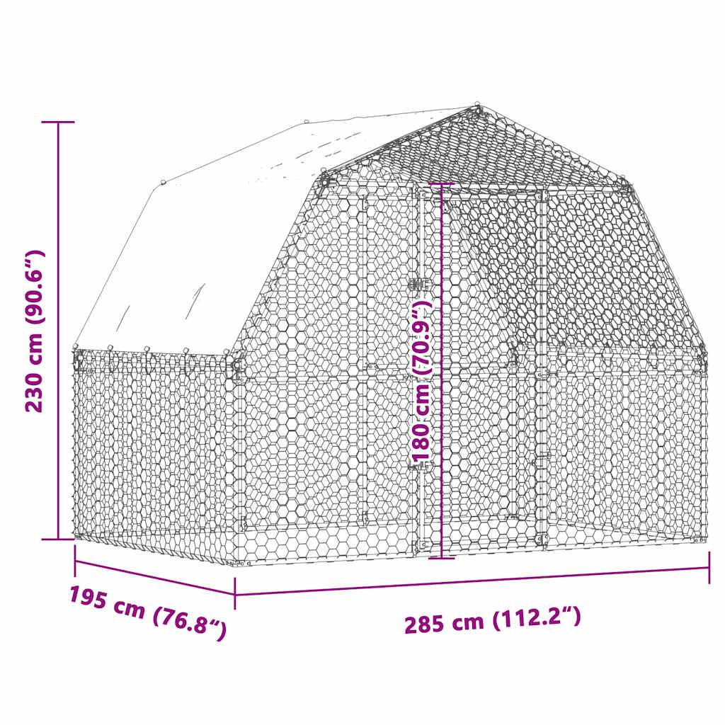 Vidaxl - Cage à poules avec toit et porte argenté acier galvanisé vidaXL 3294910 - Image 3