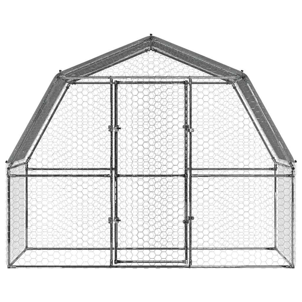 Vidaxl - Cage à poules avec toit et porte argenté acier galvanisé vidaXL 3294910 - Image 9
