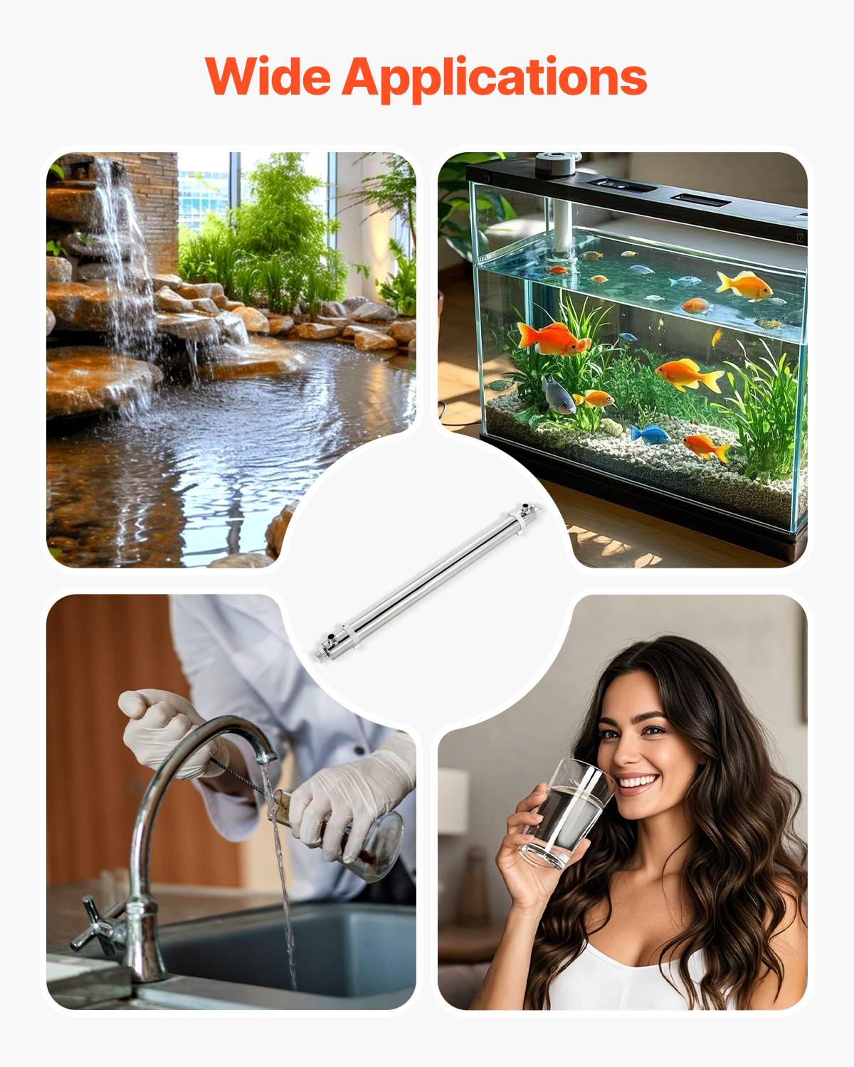 VEVOR Purificateur eau UV 55 W, 45,4 L/min, inox, manchon quartz. - Image 5