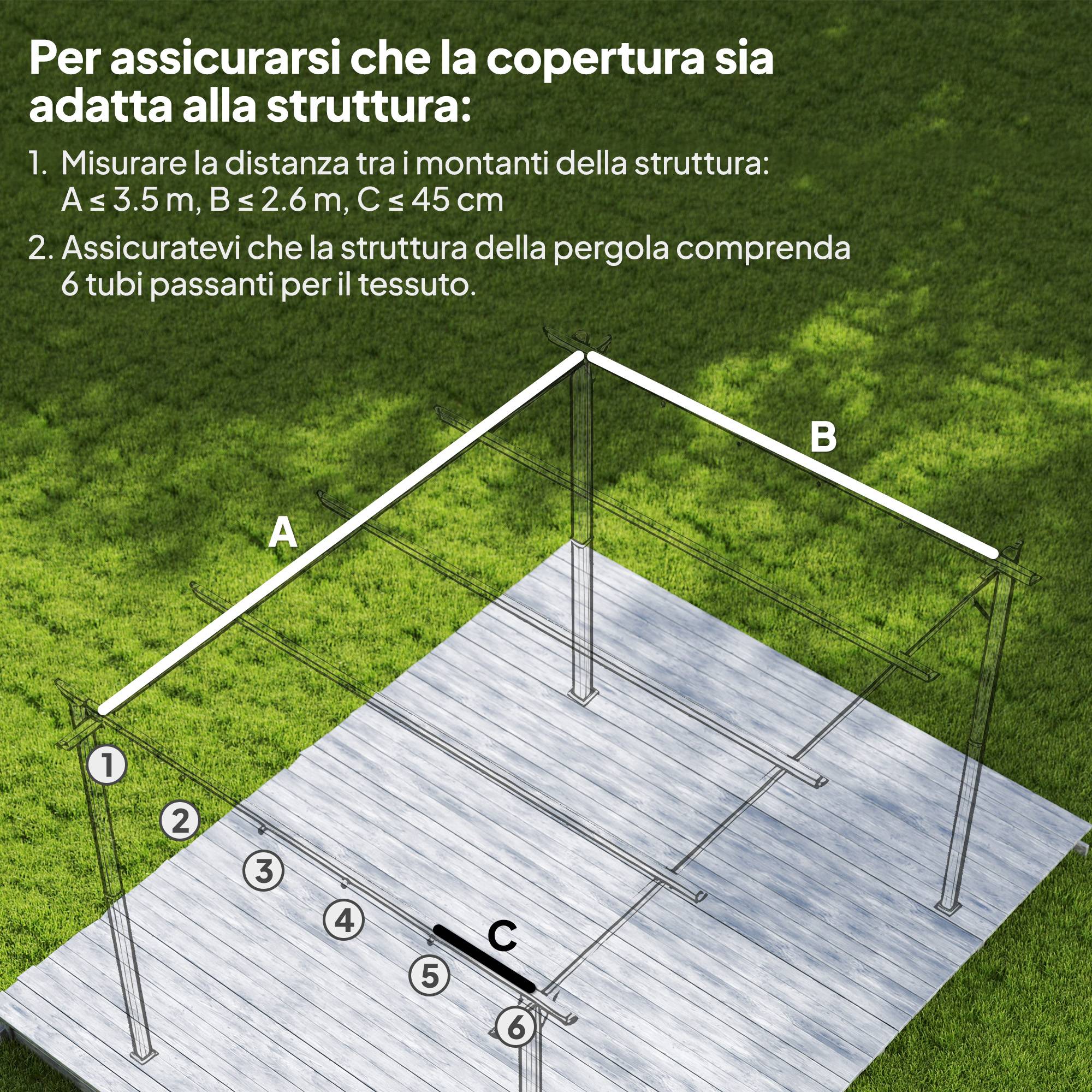 Toile de pergola/gazebo 4x3m en polyester respirant beige avec 10 trous de drainage - Image 6