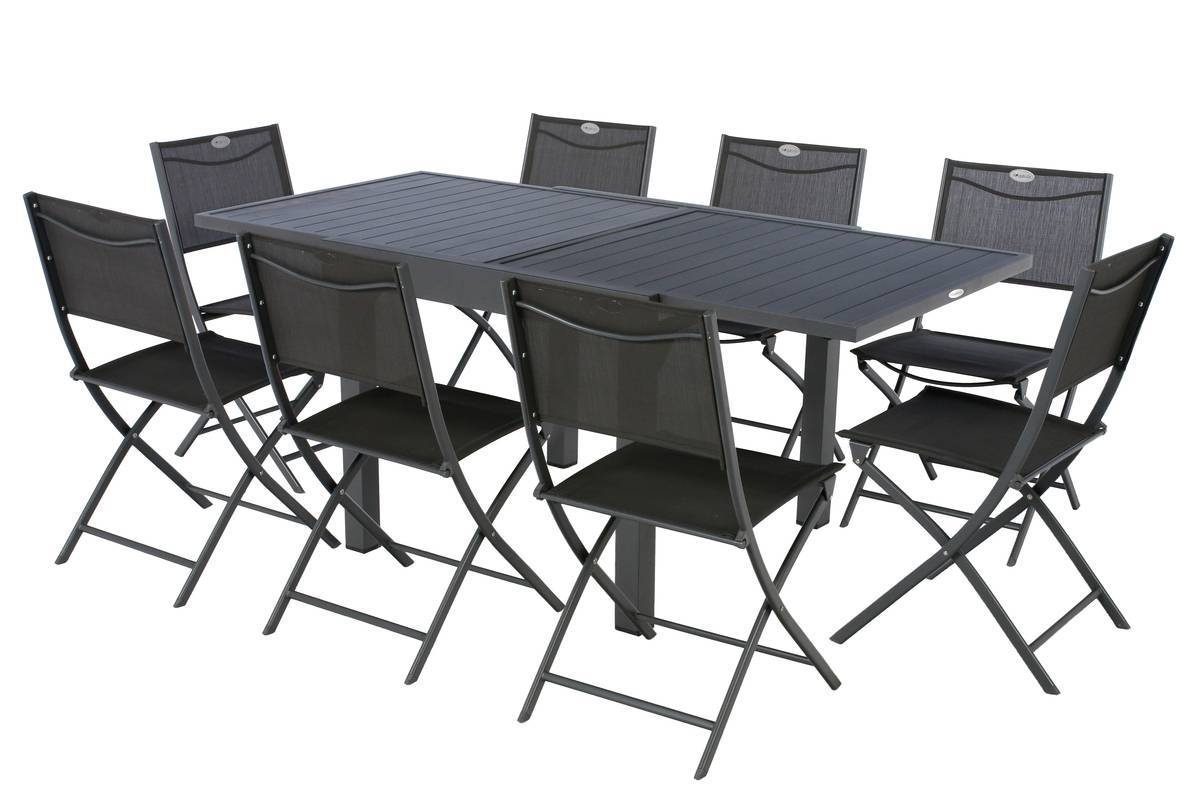 Hesperide - Table de jardin extensible "Piazza" graphite 8 places en aluminium traité époxy Hespéride - Image 4