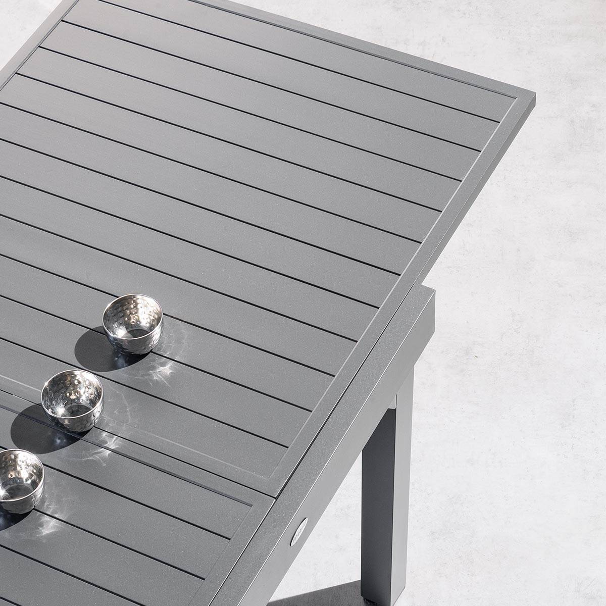 Hesperide - Table de jardin extensible "Piazza" graphite 8 places en aluminium traité époxy Hespéride - Image 3