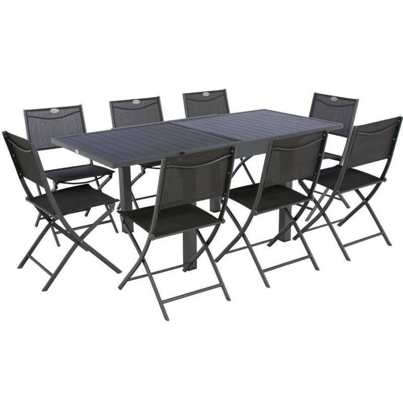 Hesperide - Table de jardin extensible "Piazza" graphite 8 places en aluminium traité époxy - Hespéride - Image 6