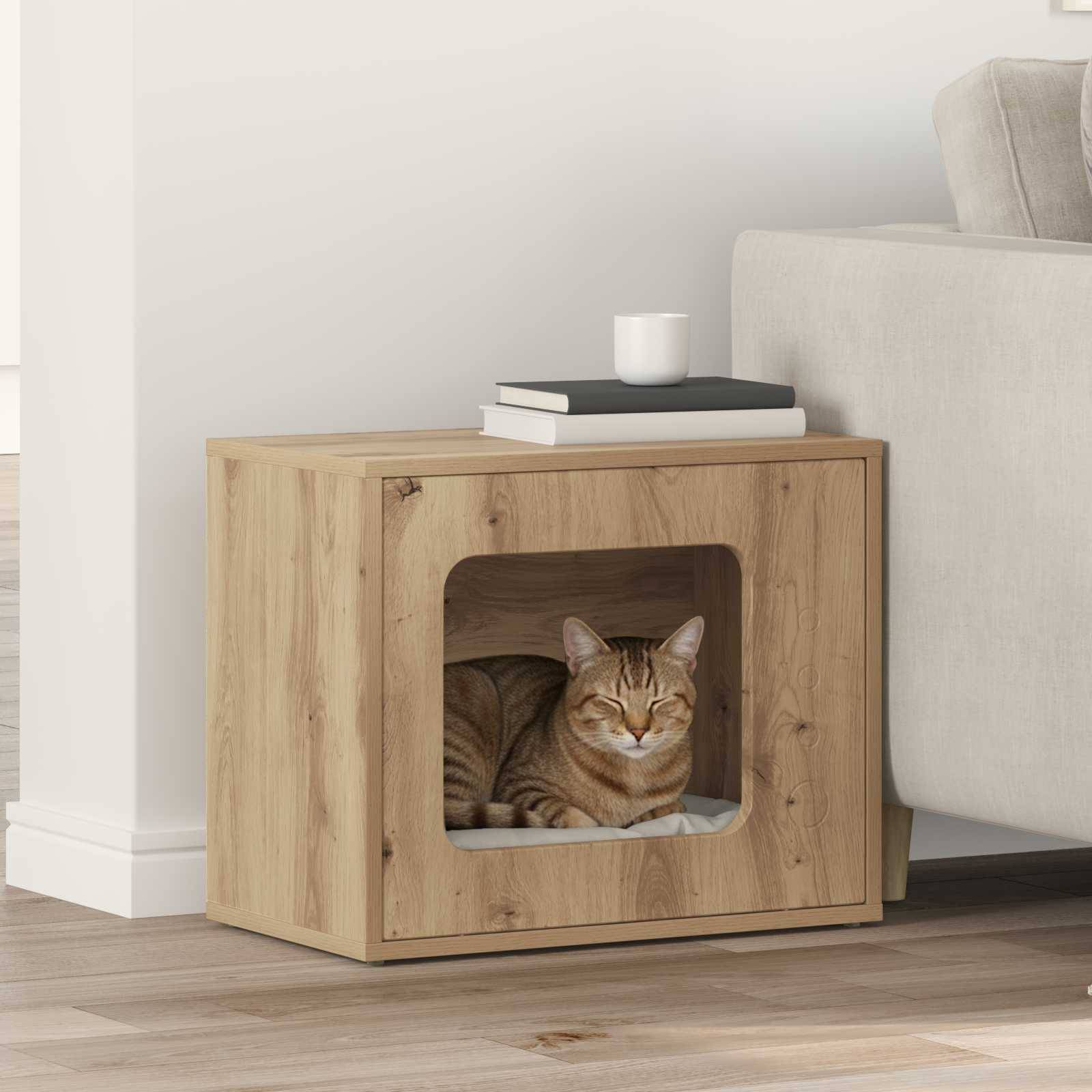 Vidaxl - Maison pour chat Chêne artisan 51 x 30 x 42,5 cm vidaXL 8000652 - Image 1