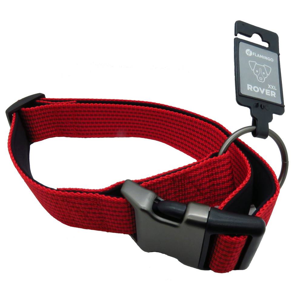 Collier Jannu rouge réglable de 55 à 75 cm 38 mm taille XXL pour chien - Image 2