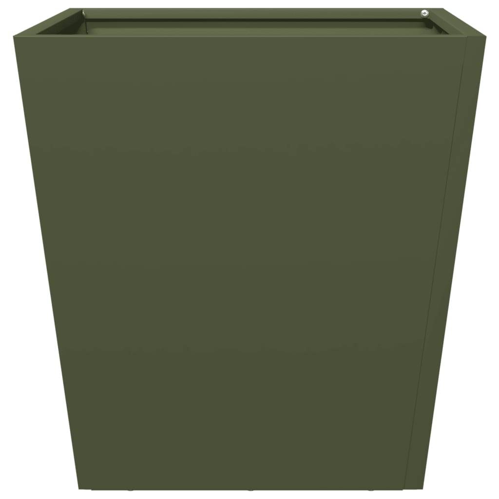 Lot de 2 Jardinières - Bacs à fleurs - Pots de fleurs vert olive 40x40x40 cm acier-JU11222 - Image 7